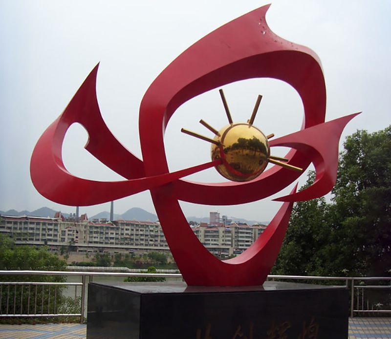 公园不锈钢喷漆景观雕塑 公园不锈钢喷漆景观雕塑