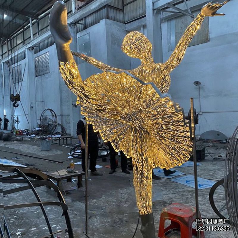 不锈钢镂空跳芭蕾人物,镂空发光抽象人物定制 不锈钢镂空跳芭蕾人物,镂空发光抽象人物定制