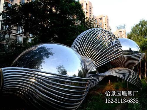 不锈钢圆球雕塑，广场公园户外不锈钢小品摆件