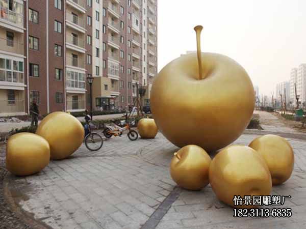 不锈钢苹果雕塑,广场公园户外不锈钢水果雕塑 不锈钢苹果雕塑,广场公园户外不锈钢水果雕塑