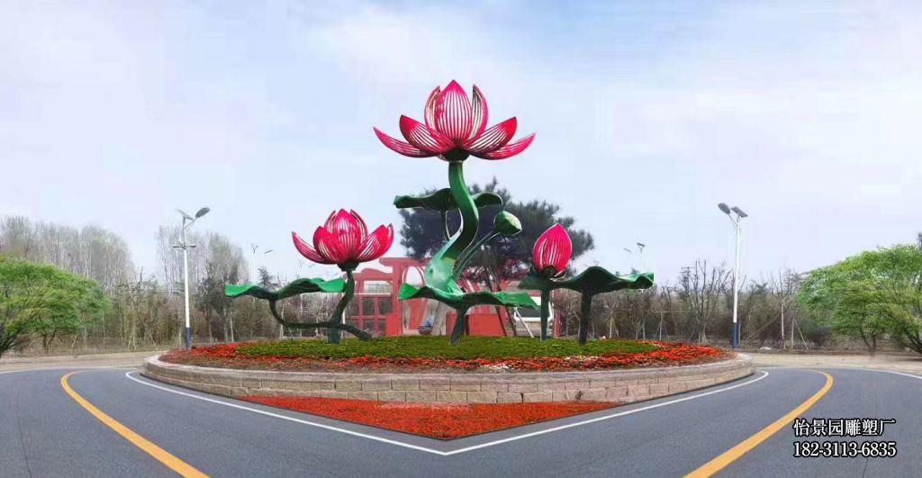 大型不锈钢荷花雕塑,广场户外园林不锈钢花朵雕塑 大型不锈钢荷花雕塑,广场户外园林不锈钢花朵雕塑
