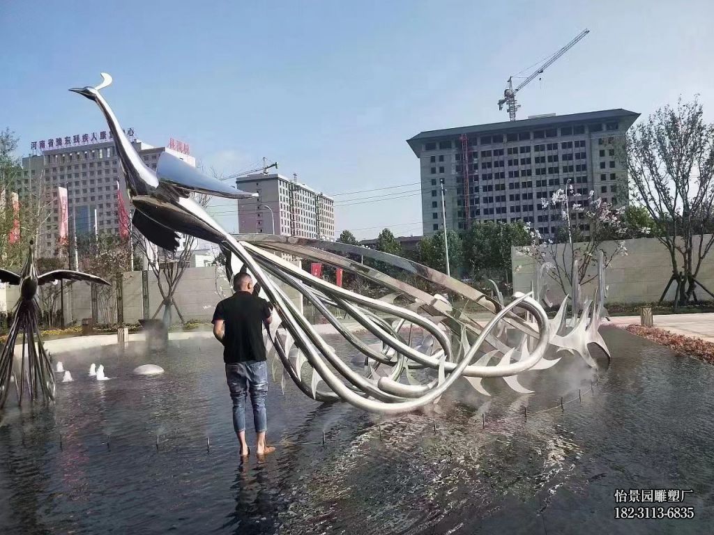 不锈钢凤凰雕塑,广场公园小区水景不锈钢动物凤凰雕塑 不锈钢凤凰雕塑,广场公园小区水景不锈钢动物凤凰雕塑