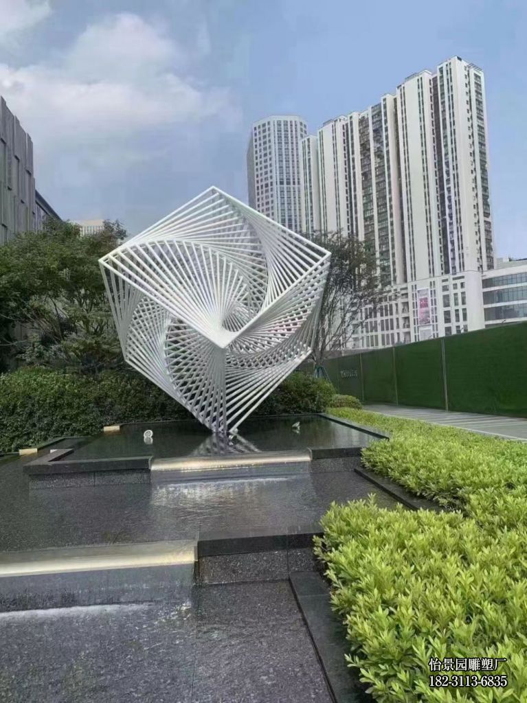 不锈钢镂空旋涡魔方,公园广场售楼部水景不锈钢魔方小品摆件 不锈钢镂空旋涡魔方,公园广场售楼部水景不锈钢魔方小品摆件