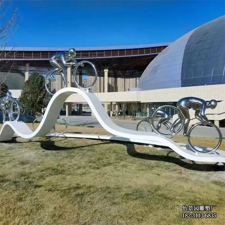 不锈钢骑自行车抽象人物雕塑,广场户外公园不锈钢体育运动人物雕塑 不锈钢骑自行车抽象人物雕塑,广场户外公园不锈钢体育运动人物雕塑