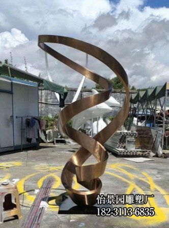 不锈钢螺旋飘带雕塑,广场户外不锈钢飘带小品摆件 不锈钢螺旋飘带雕塑,广场户外不锈钢飘带小品摆件