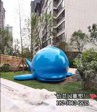 不锈钢卡通鲸鱼雕塑，小区公园售楼部水景喷泉不锈钢鲸鱼雕塑