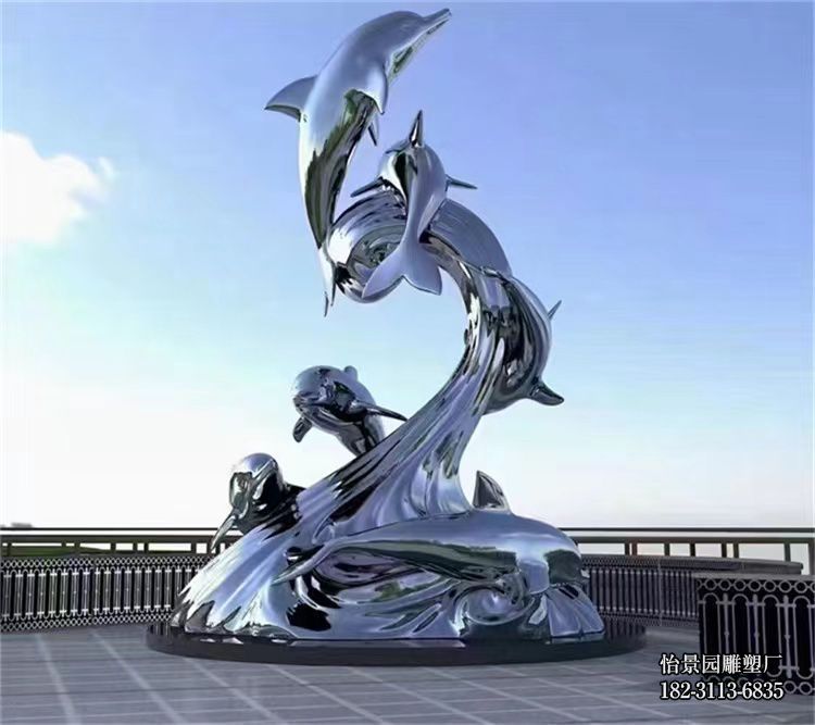 不锈钢镜面海豚雕塑,水景售楼部喷泉不锈钢海豚雕塑 不锈钢镜面海豚雕塑,水景售楼部喷泉不锈钢海豚雕塑