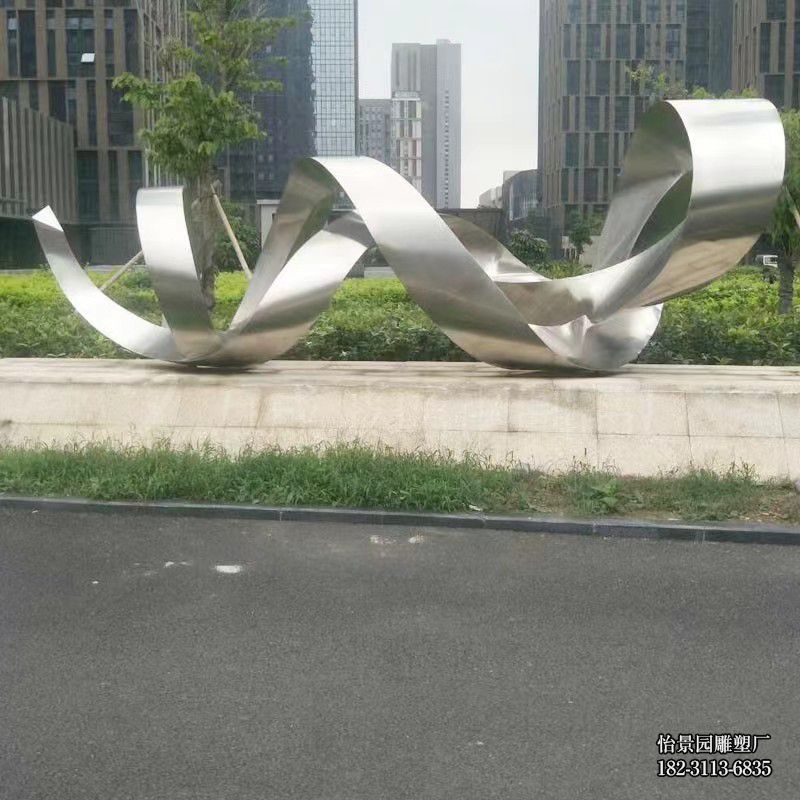 不锈钢飘带雕塑,公园小区园林不锈钢飘带小品摆件 不锈钢飘带雕塑,公园小区园林不锈钢飘带小品摆件