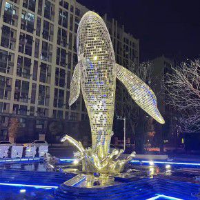 大型不锈钢镂空发光鲸鱼雕塑,广场水景喷泉小区不锈钢鲸鱼雕塑 大型不锈钢镂空发光鲸鱼雕塑,广场水景喷泉小区不锈钢鲸鱼雕塑