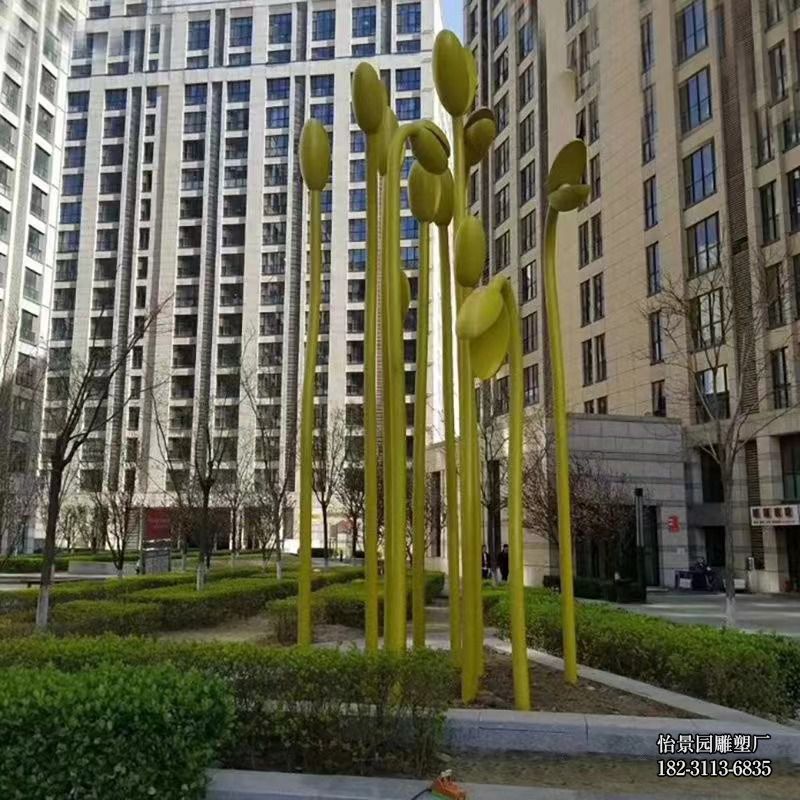 不锈钢豆芽雕塑,小区广场户外不锈钢植物豆芽小品摆件 不锈钢豆芽雕塑,小区广场户外不锈钢植物豆芽小品摆件