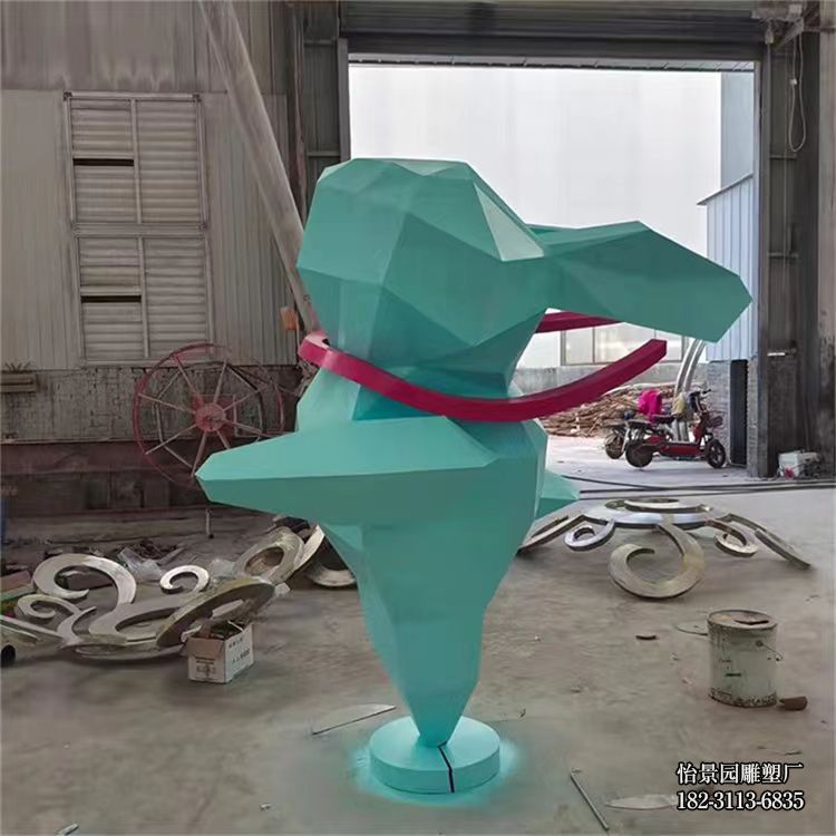 不锈钢几何兔子雕塑,广场户外公园不锈钢兔子小品摆件 不锈钢几何兔子雕塑,广场户外公园不锈钢兔子小品摆件