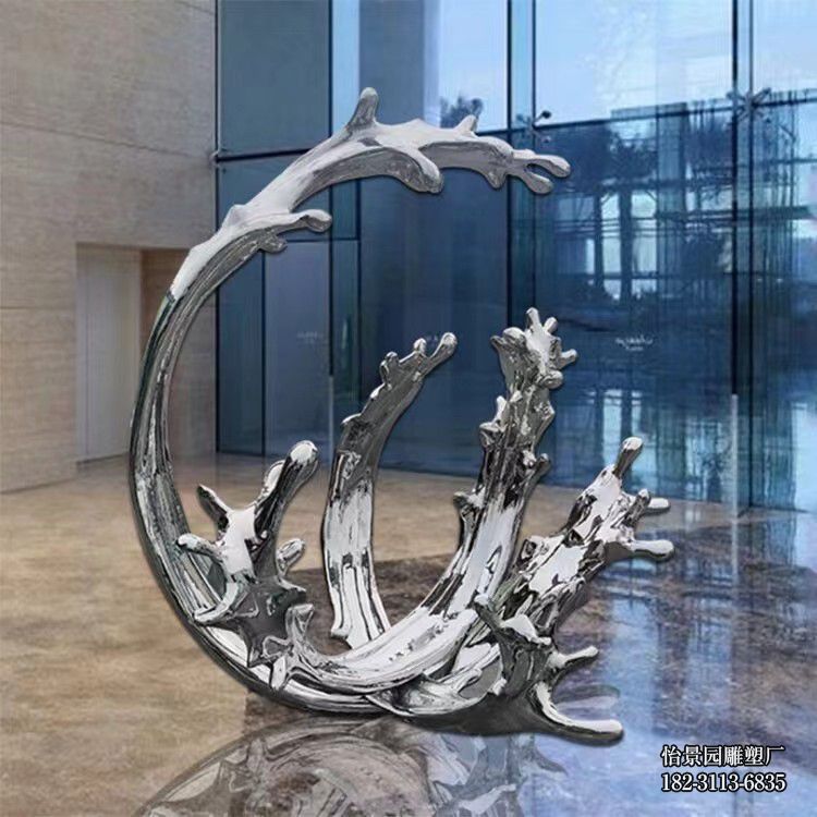 不锈钢镜面浪花雕塑,酒店水景喷泉不锈钢浪花雕塑 不锈钢镜面浪花雕塑,酒店水景喷泉不锈钢浪花雕塑