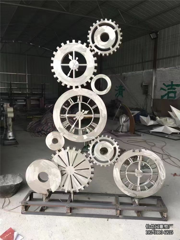 不锈钢齿轮钟表雕塑,公园园林广场不锈钢齿轮小品摆件 不锈钢齿轮钟表雕塑,公园园林广场不锈钢齿轮小品摆件
