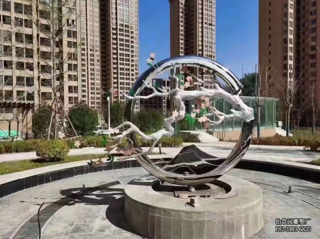 不锈钢梅花镜面圆环雕塑,广场小区公园户外不锈钢圆环雕塑 不锈钢梅花镜面圆环雕塑,广场小区公园户外不锈钢圆环雕塑