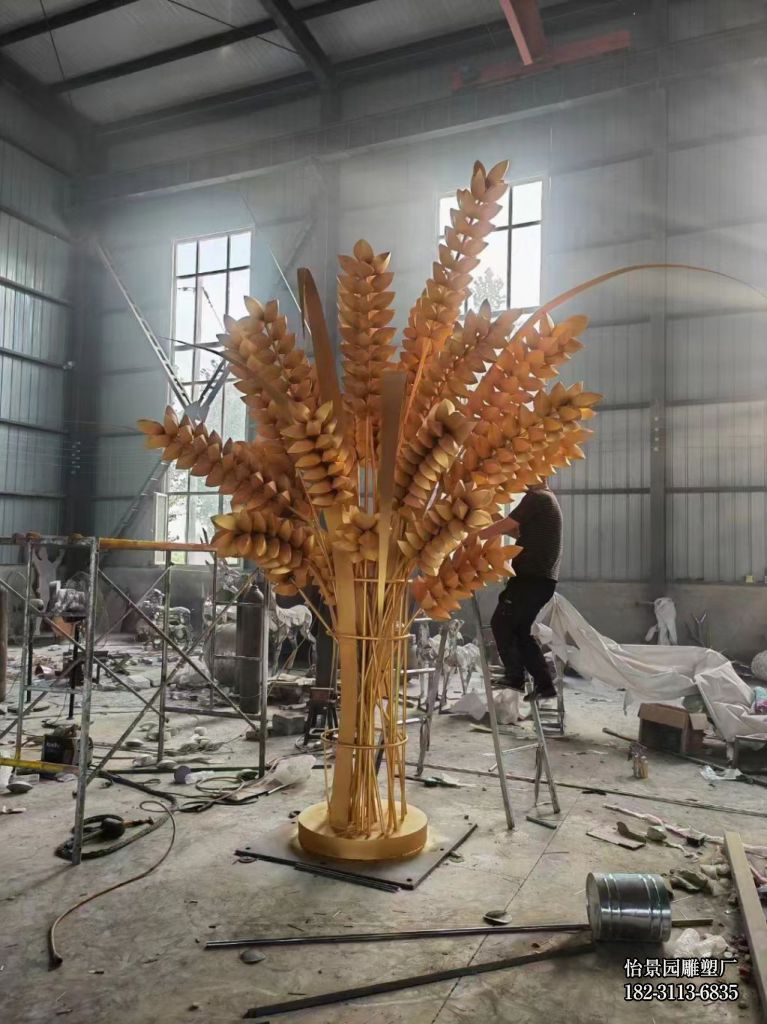不锈钢麦穗雕塑,广场户外公园不锈钢麦穗小品摆件 不锈钢麦穗雕塑,广场户外公园不锈钢麦穗小品摆件