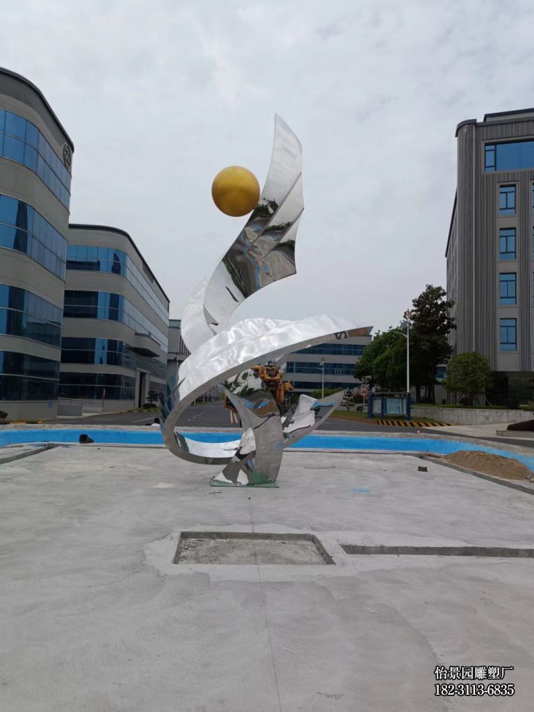 不锈钢镜面飘带雕塑,广场小区公园园林不锈钢飘带小品摆件 不锈钢镜面飘带雕塑,广场小区公园园林不锈钢飘带小品摆件