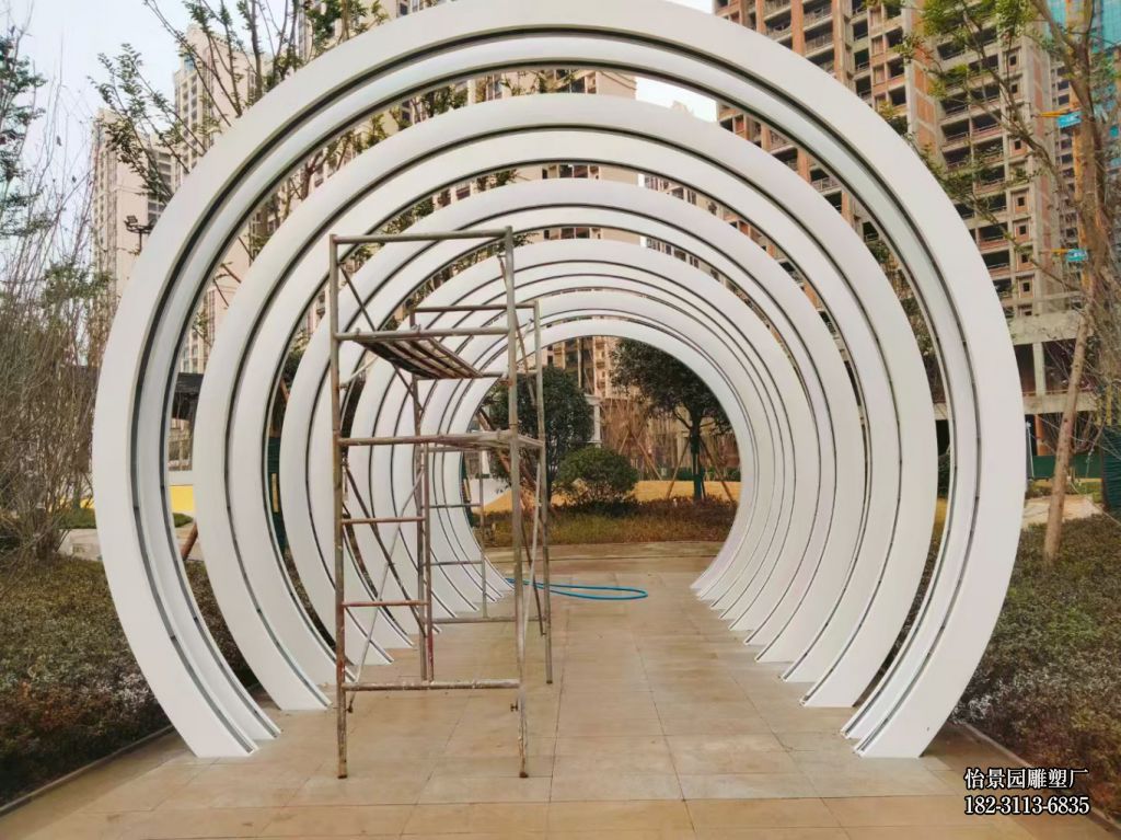 不锈钢圆环走廊雕塑,小区公园户外景区不锈钢走廊雕塑厂家定制 不锈钢圆环走廊雕塑,小区公园户外景区不锈钢走廊雕塑厂家定制