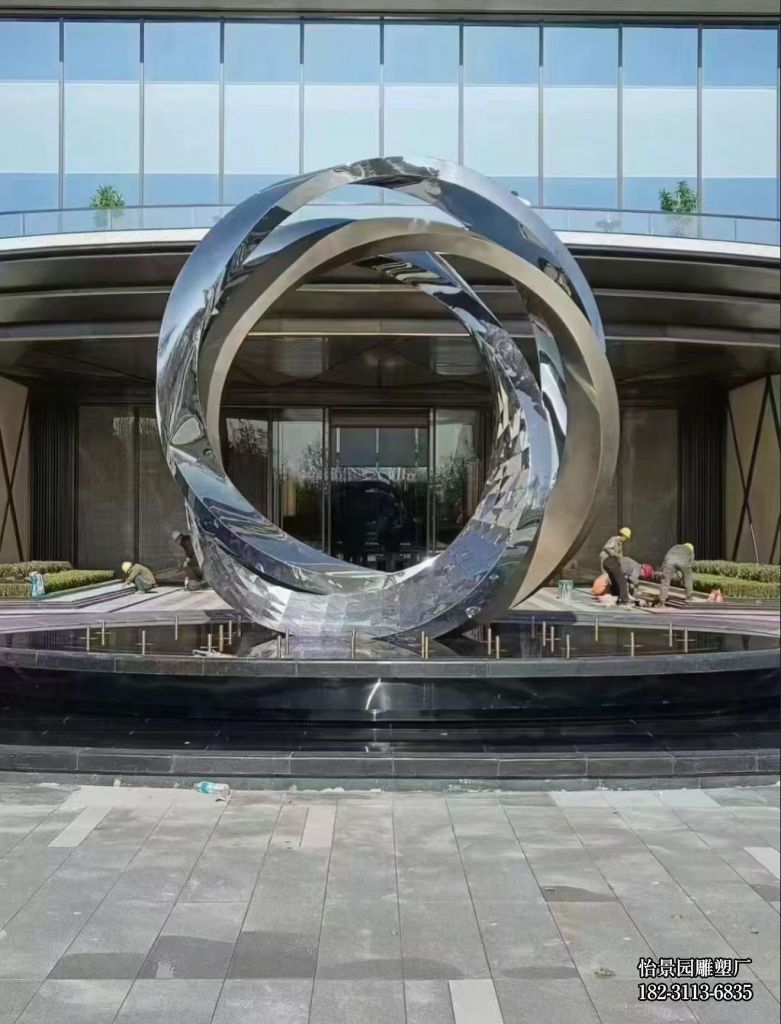 不锈钢喷泉圆环雕塑 ,广场园林城市户外水景喷漆不锈钢圆环雕塑厂家定制 不锈钢喷泉圆环雕塑 ,广场园林城市户外水景喷漆不锈钢圆环雕塑厂家定制