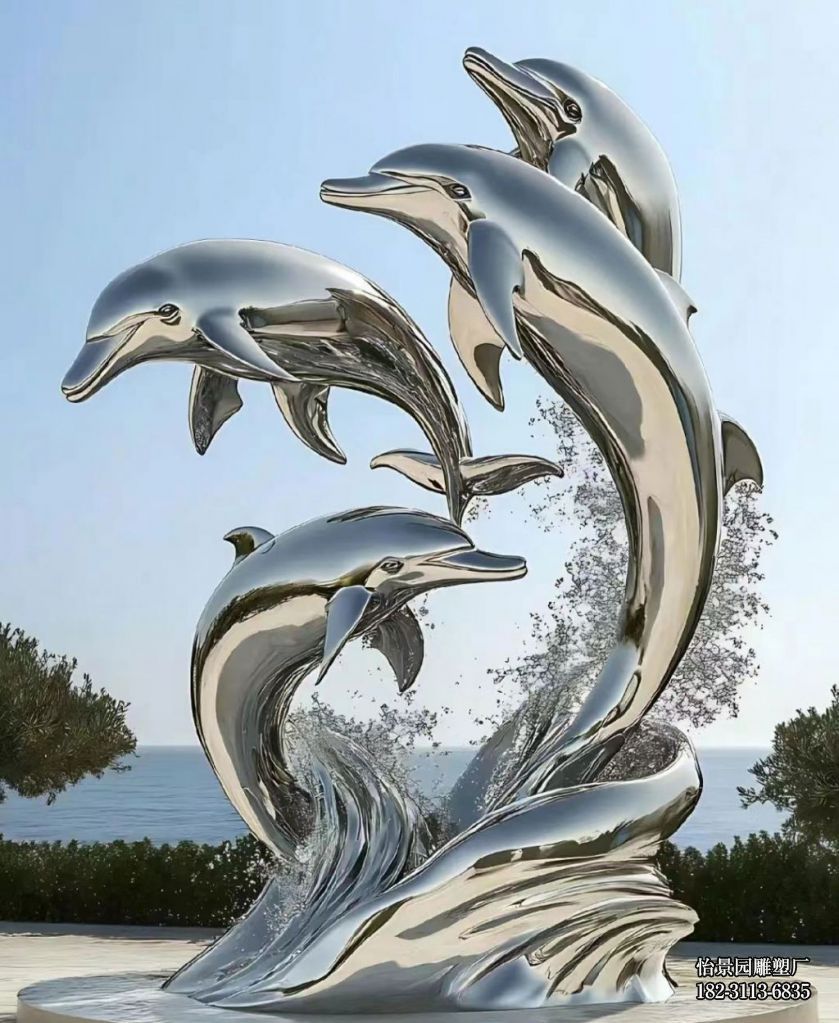 不锈钢镜面海豚小品摆件,园林景观户外水景公园不锈钢海豚雕塑厂家定制 不锈钢镜面海豚小品摆件,园林景观户外水景公园不锈钢海豚雕塑厂家定制