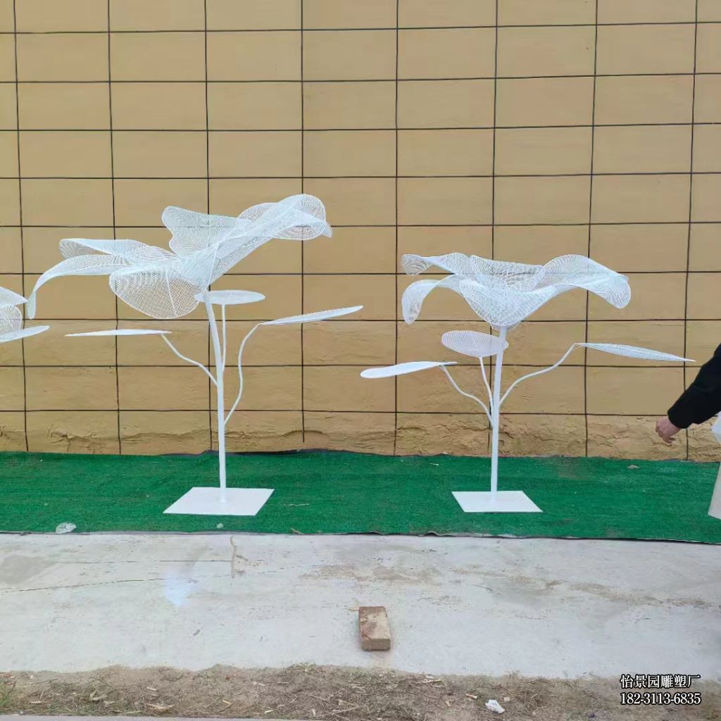 不锈钢镂空花朵小品摆件，公园园林户外广场酒店售楼处不锈钢花朵雕塑厂家定制