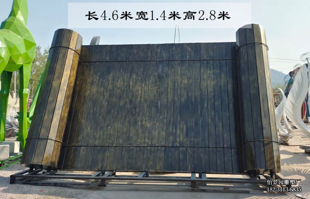 大型不锈钢书简雕塑厂家定制，校园景区园林户外不锈钢书简雕塑
