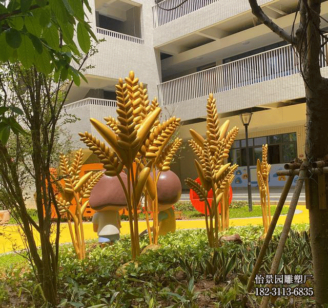 不锈钢麦穗小品摆件，公园景区酒店园林广场不锈钢麦穗雕塑