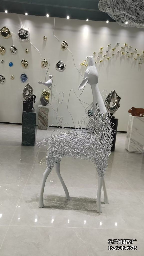 不锈钢抽象鹿雕塑,酒店公园广场园林景区不锈钢鹿雕塑厂家定制 不锈钢抽象鹿雕塑,酒店公园广场园林景区不锈钢鹿雕塑厂家定制