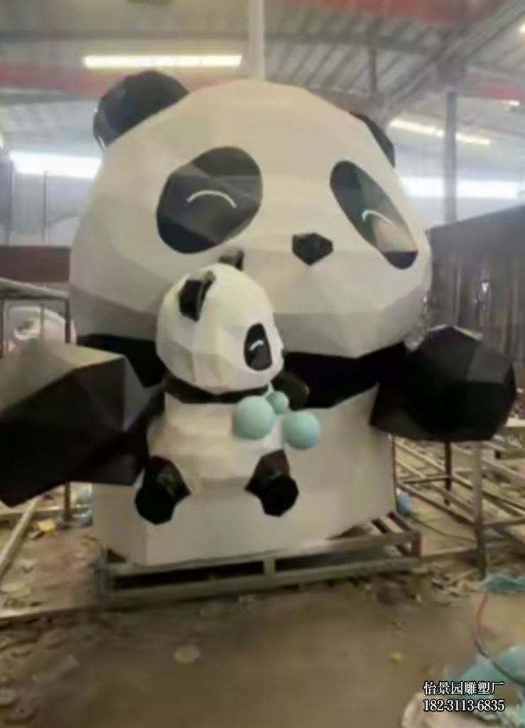 不锈钢几何熊猫雕塑,公园广场商业街园林酒店不锈钢动物熊猫雕塑 不锈钢几何熊猫雕塑,公园广场商业街园林酒店不锈钢动物熊猫雕塑