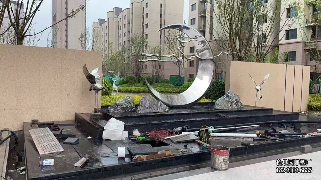不锈钢月亮小品摆件,广场园林公园小区户外不锈钢月亮雕塑 不锈钢月亮小品摆件,广场园林公园小区户外不锈钢月亮雕塑